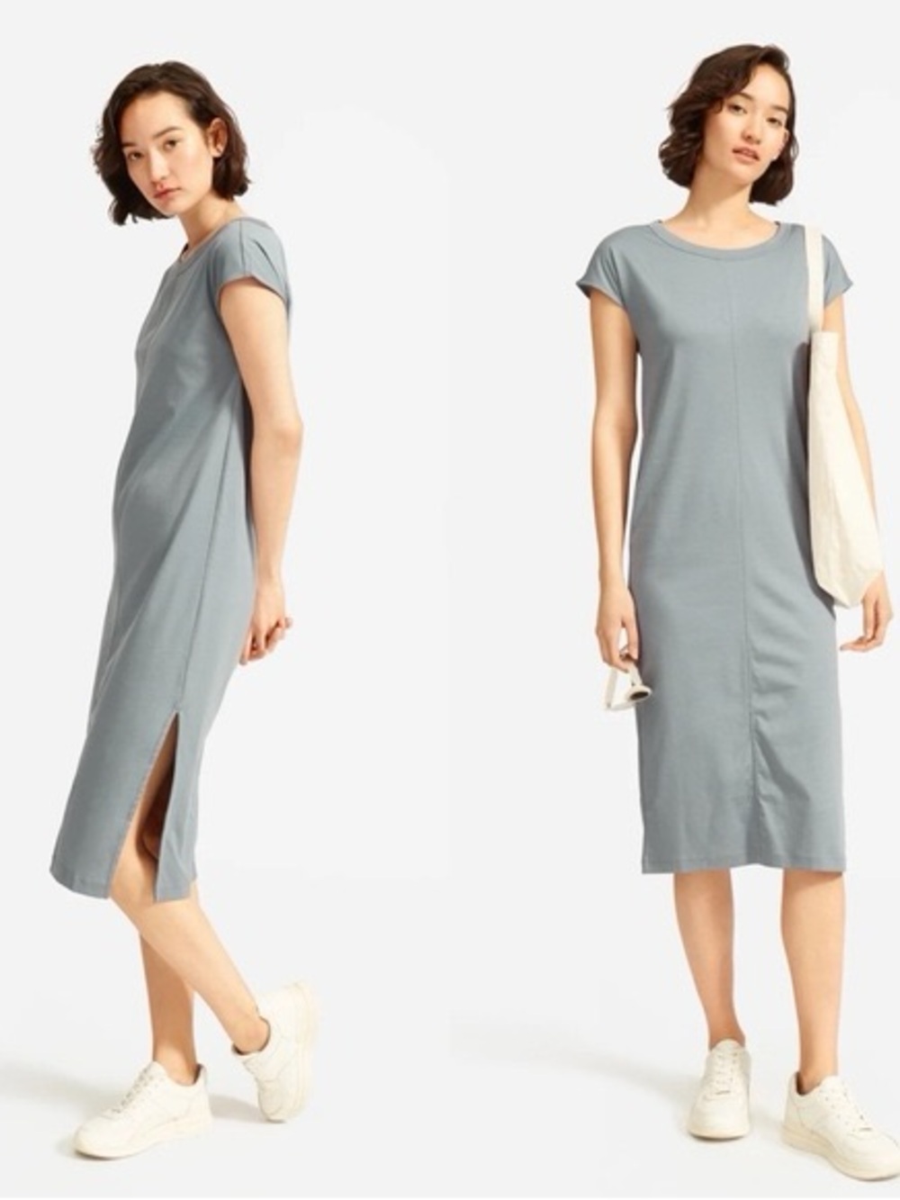 Everlane Luxe Cotton Side-Slit Tee Dress